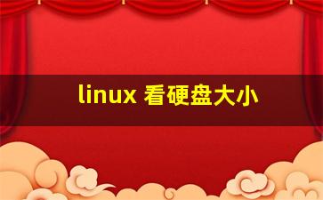 linux 看硬盘大小